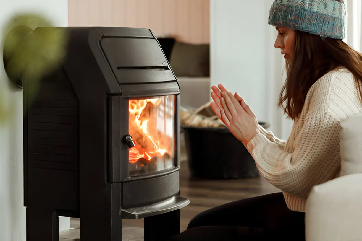 Log fireplace