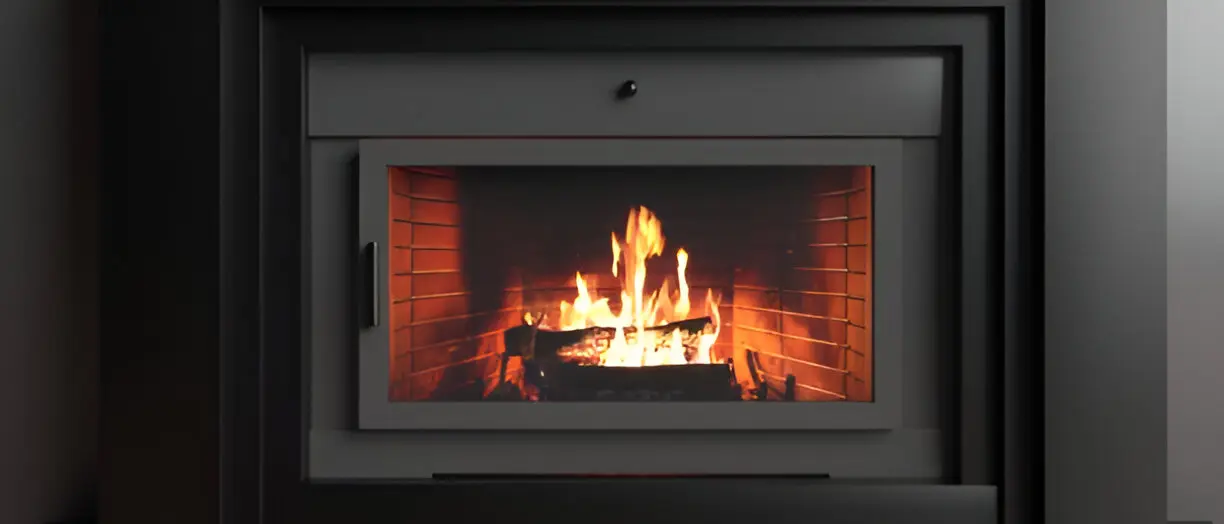 digital fireplace turned on