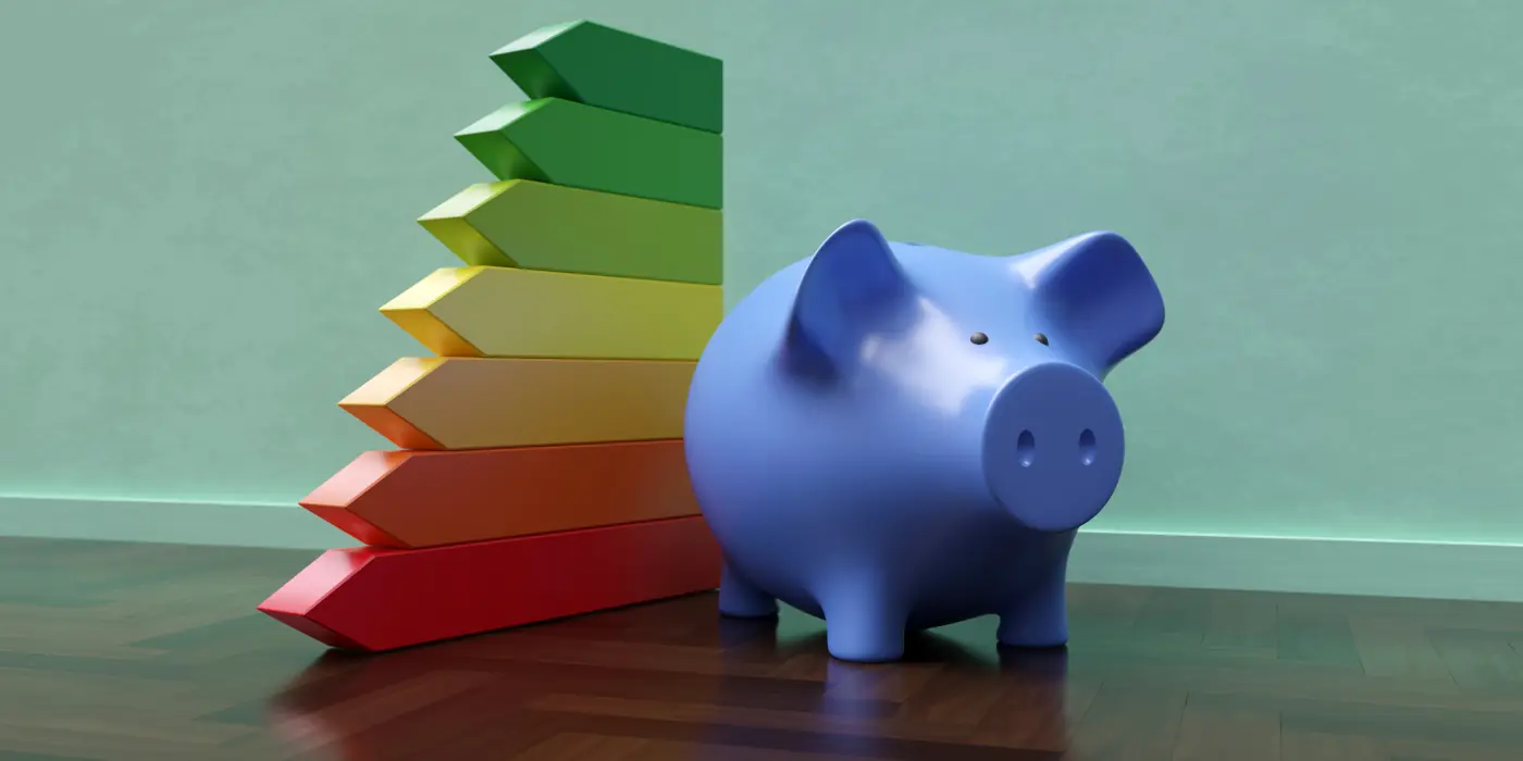 wooden pig with wooden bar chart